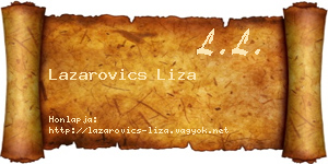 Lazarovics Liza névjegykártya